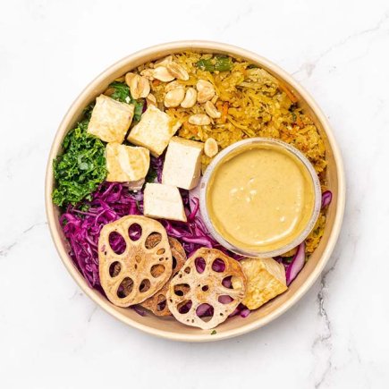 Nourish Bowl: Vegan super bowl cauli goreng w/ satay drizzle